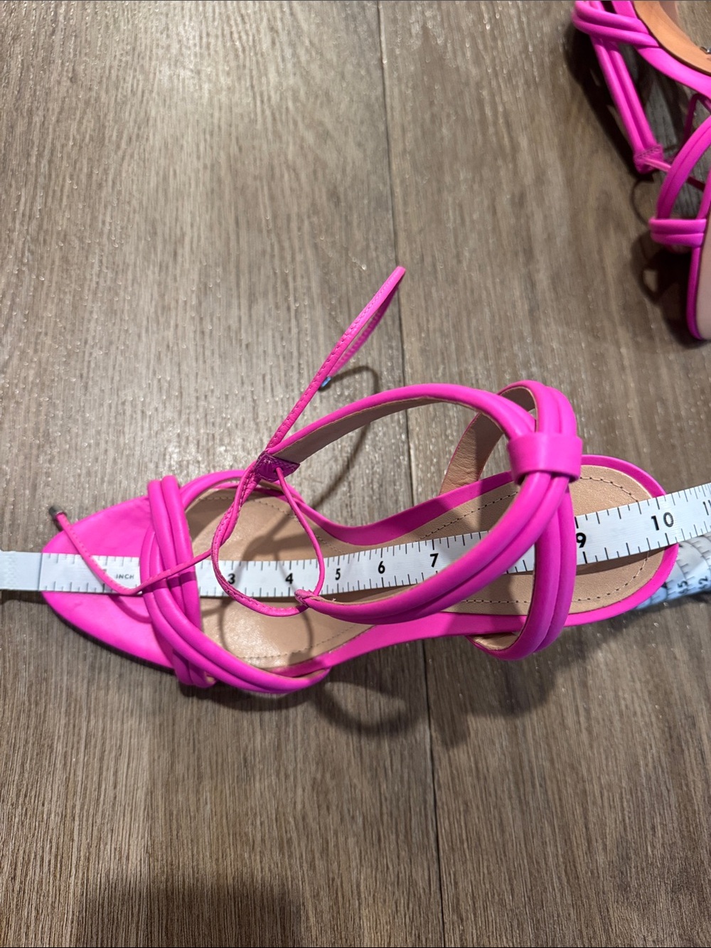 SCHUTZ Hot Pink Strappy Lace-Up Stiletto Sandals - Picture 6 of 6